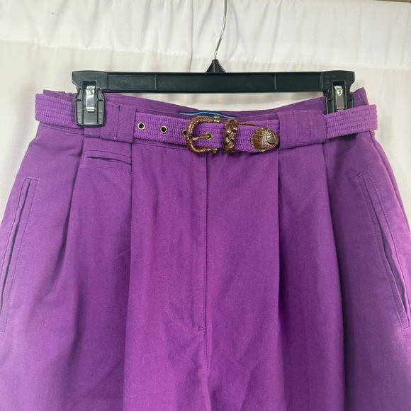 Vintage Karen Scott Purple High Waisted Mom
Shorts with Matching Belt - Picture 12 of 14